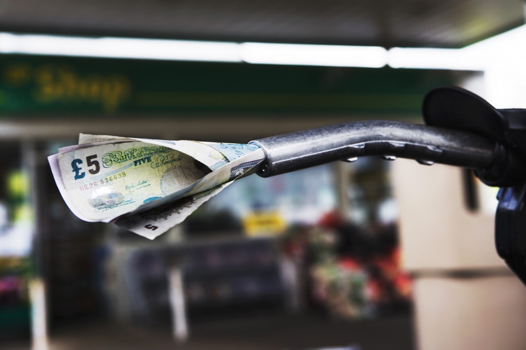 Bank notes in car exhaust pipe