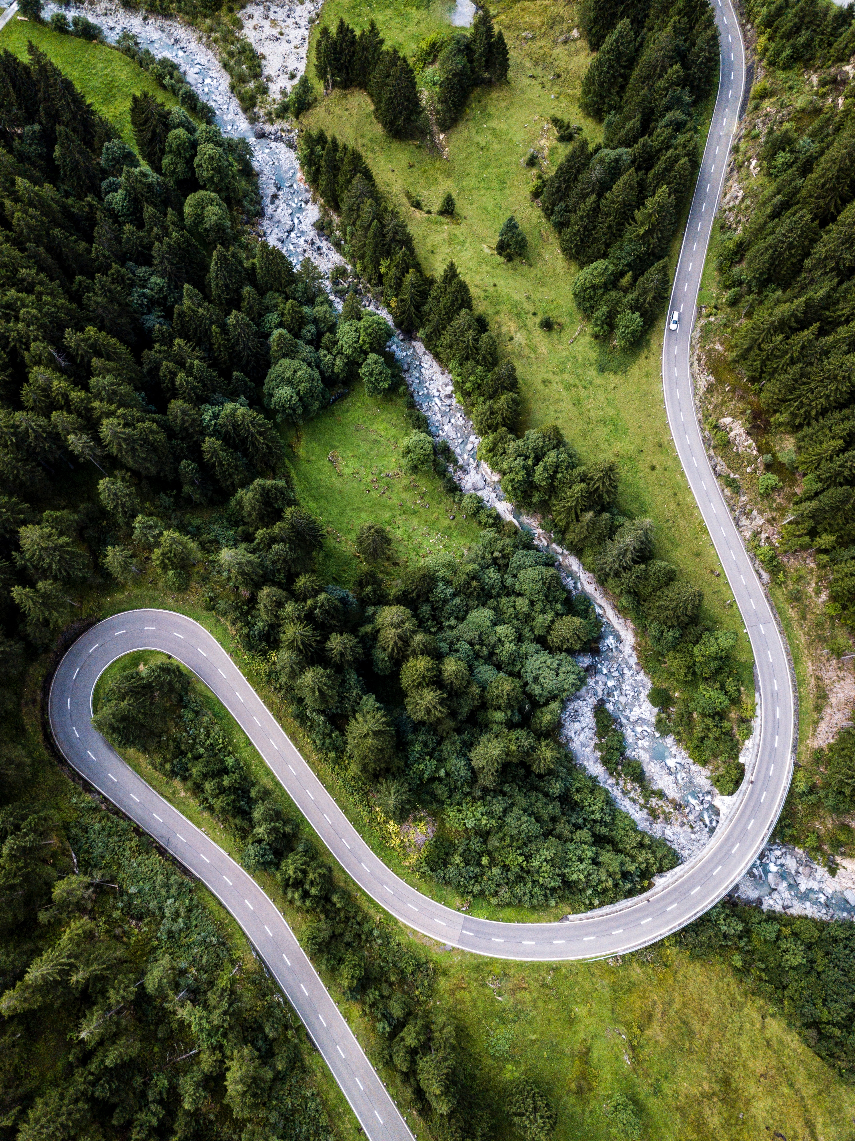 Winding road, viewed from above